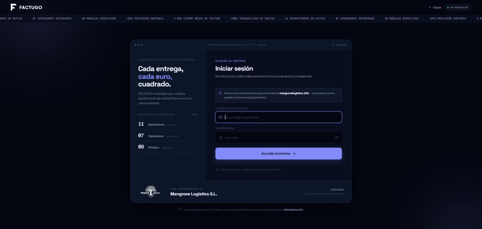Pantalla de acceso de FACTUGO